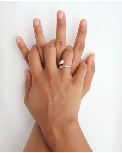 HOUSE OF SLANI - Open Silver Celine Band Ring