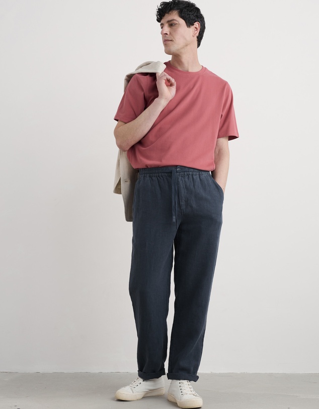 Seasalt - Seasalt Cornwall Navy Crewman Linen Trousers
