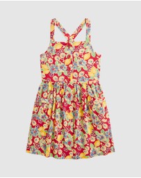 Polo Ralph Lauren - Lemon Floral Slub Cotton Dress - Kids