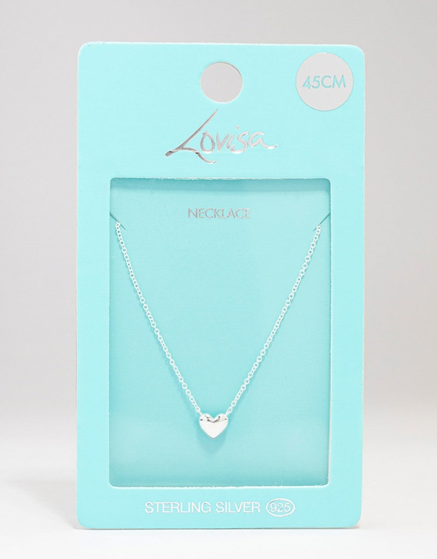 Lovisa - Sterling Silver Mini Puffy Heart Pendant Necklace