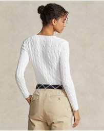 Polo Ralph Lauren - Kimberly Cable Knit Cotton V-Neck Sweater