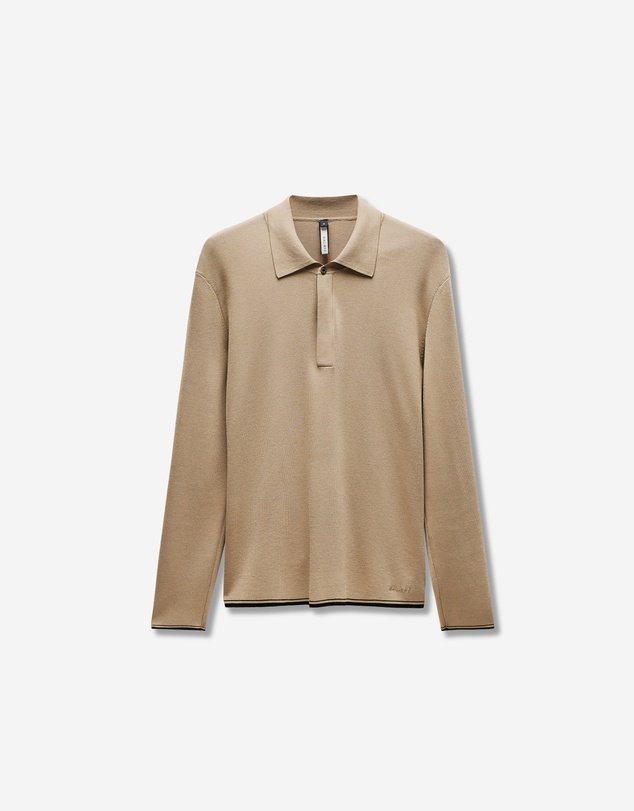 Calibre - Tipped Edge Long Sleeve Polo Sand