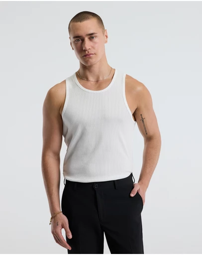 Calibre - Ribbed Tank White