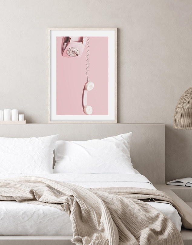 Olive et Oriel - Pink Telephone Art Print