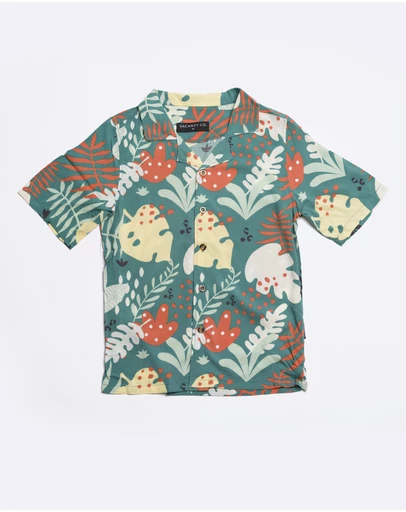 Vacancy Co - Abstract Leaf Rayon Dress Shirt - Youth