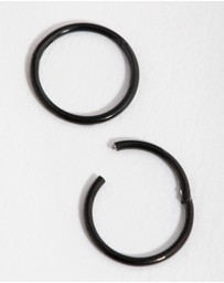 Lovisa - Black Coated Metal Surgical Steel 8mm Sleeper Earrings