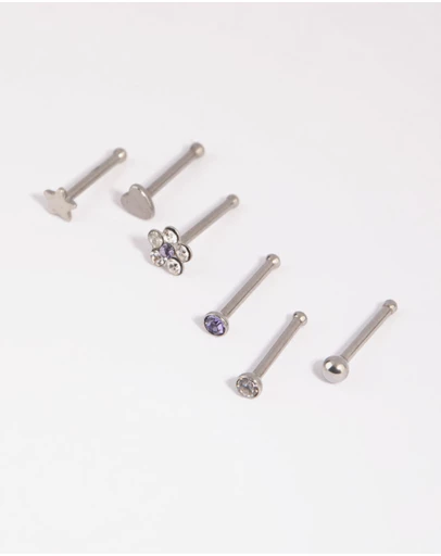 Lovisa - Surgical Steel Mixed Daisy Nose Studs