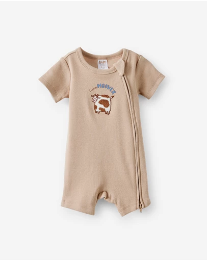 Cotton On Kids - Growie Short Sleeve Zip Romper