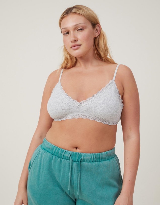 Cotton On Body - Cotton Lace Triangle Padded Bralette
