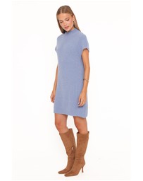 Petal & Pup - Wright Knit Mini Dress - Dusty Blue