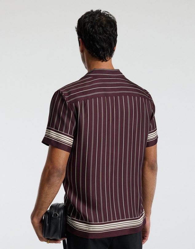 Calibre - Stripe Scarf Print Short Sleeve Shirt Oxblood