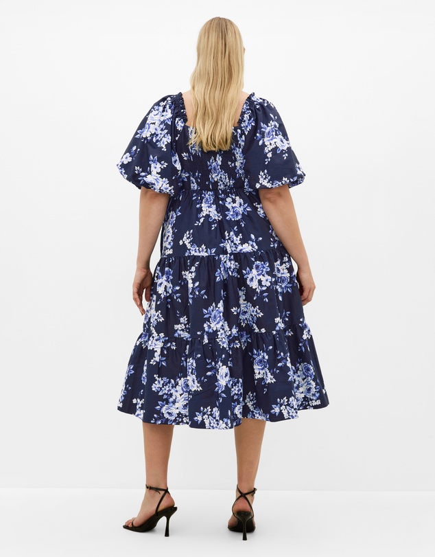 City Chic - Fantasy Floral Print V Neck Dress
