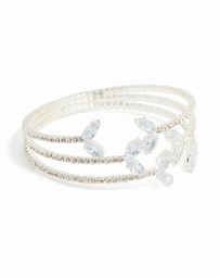 Lovisa - Silver Cubic Zirconia Fishtail Trio Layered Bangle