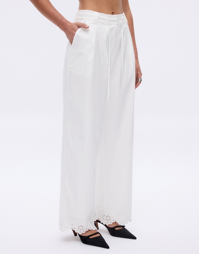 Minima Esenciales - Zinnia Cotton Embroidered Scallop Hem Pants