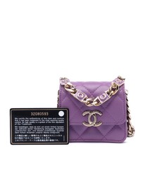 Pre-Loved by Azura Reborn - Pre-Loved CC Quilted Lambskin Coco Card Holder on Chain