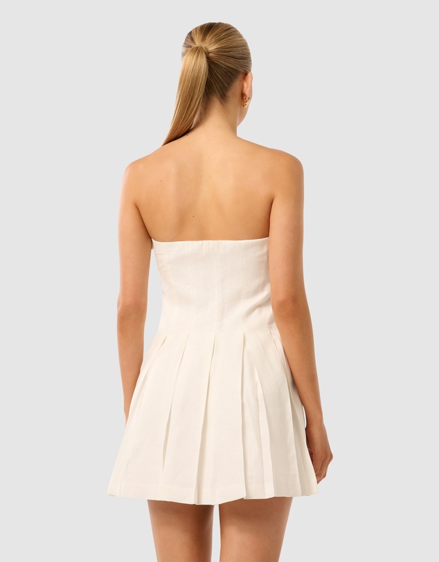 Forever New - Susie Strapless Pleated Linen Mini Dress