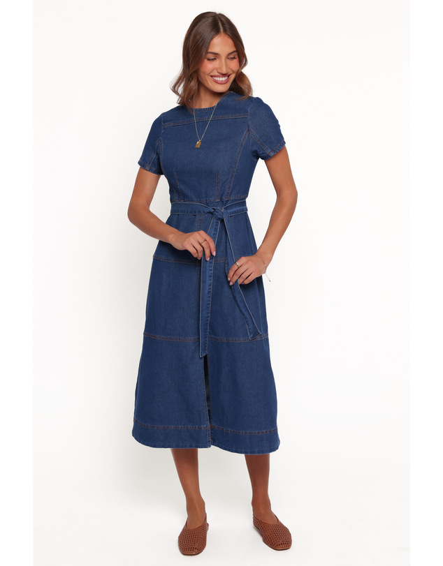 Petal & Pup - Sweeny Midi Dress - Dark Denim