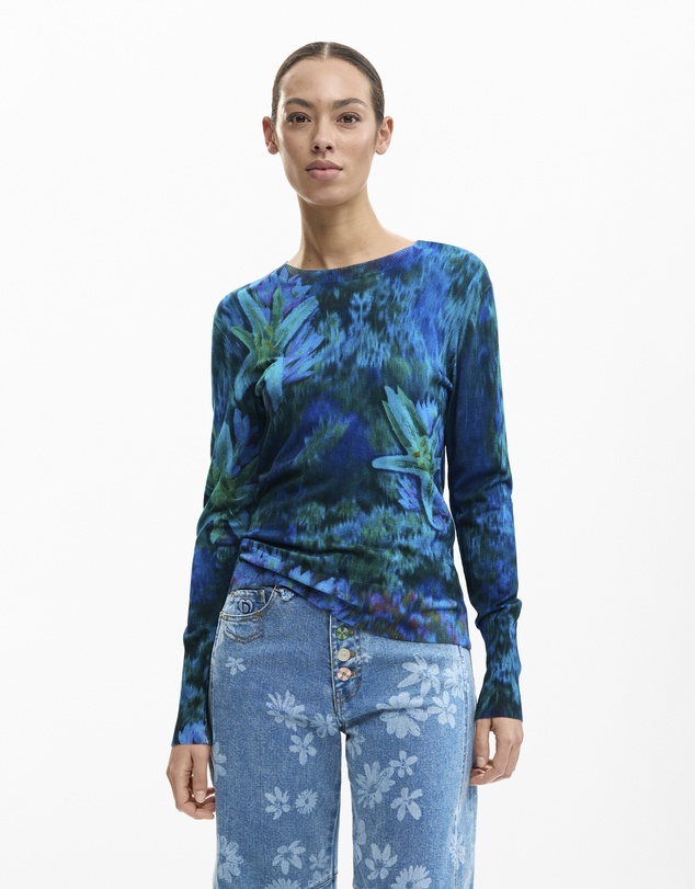 Desigual - Lightweight sweater with garden flowers