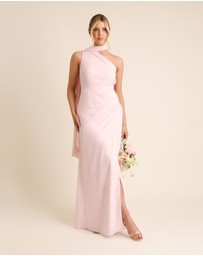 Six Stories - One Shoulder Neck Tie Chiffon Bridesmaid Dress