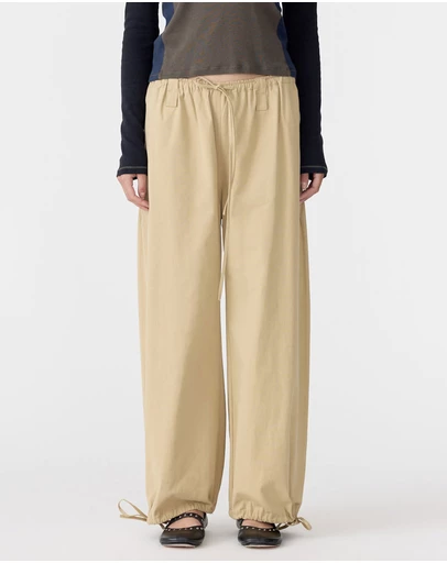 Bassike - Drawstring Detail Pull On Pants