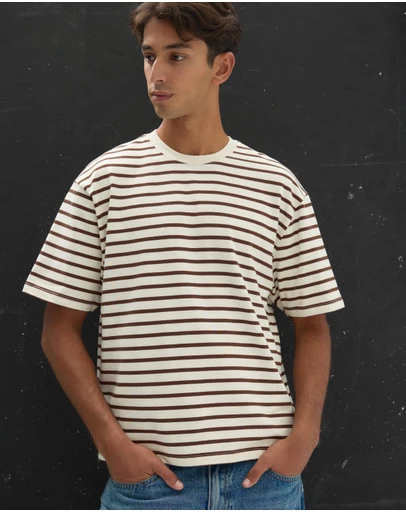 AERE - Heavyweight Stripe SS Tee