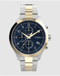 TIMEX - Men's Dress Chronograph 43mm Stainless Steel Bracelet Watch
