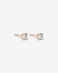 Michael Hill - Round Created White Sapphire Birthstone Stud Earrings in 10kt Yellow Gold