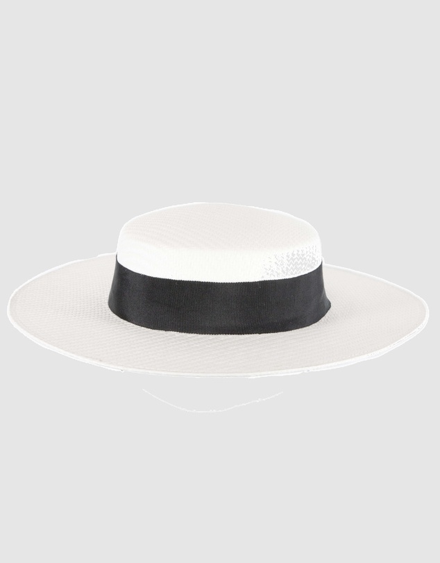 Max Alexander - White and Black Boater Hat