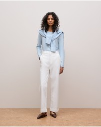 Trenery - Ottoman Marle Long Sleeve T-shirt in Sky