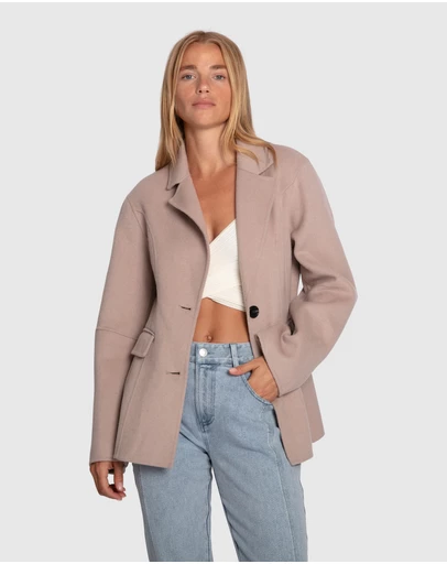 Belle & Bloom - Stuck On You Wool Blend Cinched Waist Blazer