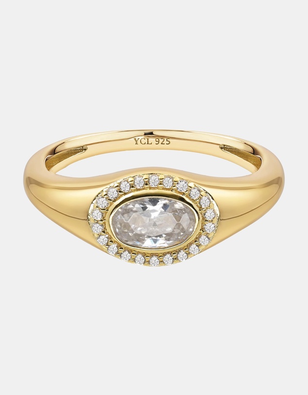 YCL  - April Birthstone Signet Ring