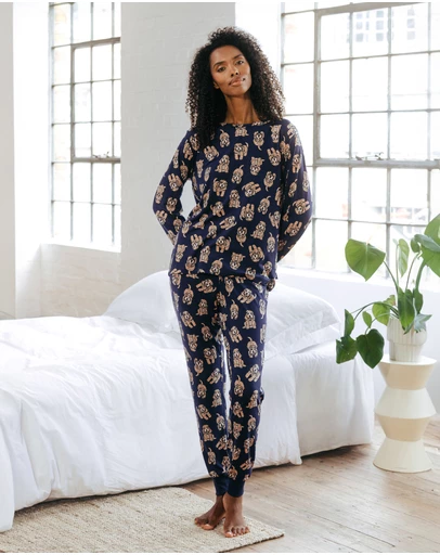 Chelsea Peers - Cockapoo Print Long Pyjama Set