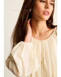 NEXT - Pleat Front Button Through Long Sleeve Blouse