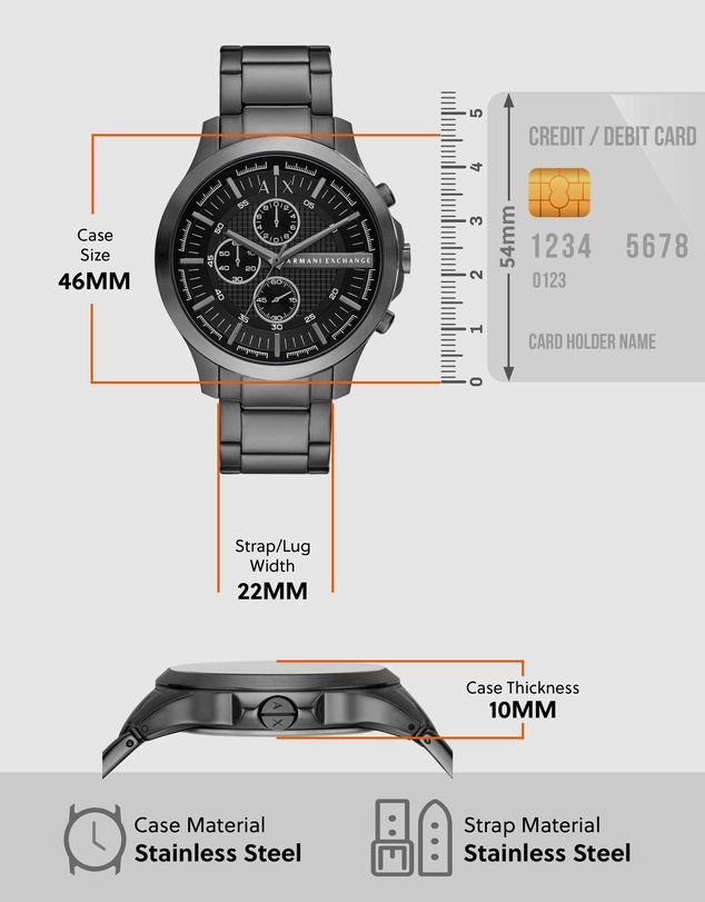 Armani Exchange - Gun-Metal Chronograph Watch
