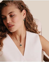 THOMAS SABO - THOMAS SABO Drop Earrings with Green Octagon Stones Silver