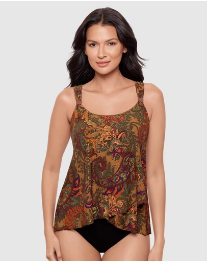 Miraclesuit Swimwear  - Perissa Dazzle Underwired Draped Tankini Top