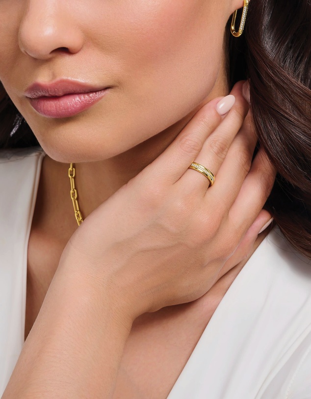 THOMAS SABO - Golden Band Ring with White Zirconia