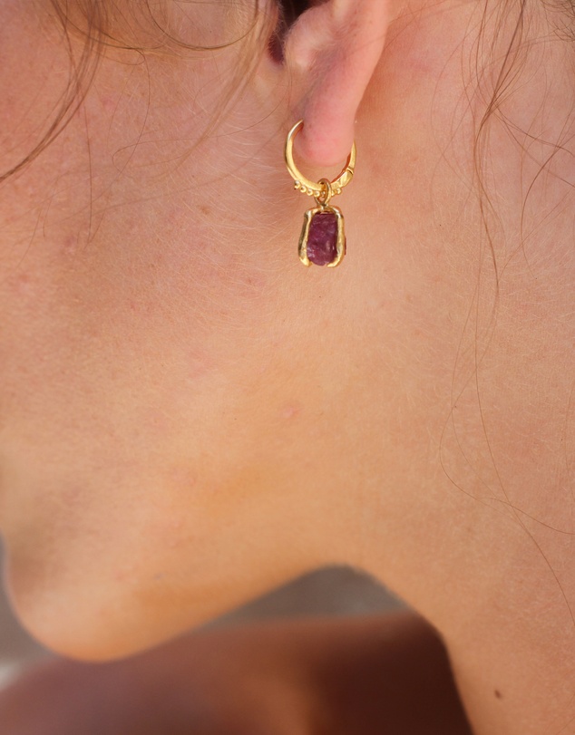 Carou - October Birthstone Earrings ~ Pink Tourmaline