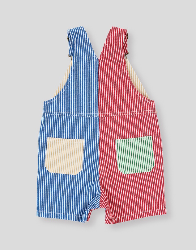 Goldie + Ace - Patchwork Stripe Burton Overalls - Babies-Kids