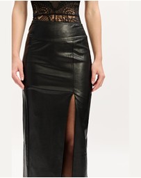 Bardot - Dante Vegan Leather Midi Skirt