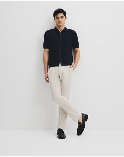 Country Road - Cotton Short Sleeve Textured Knit Shirt