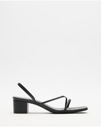 Atmos&Here - Dahlia Leather Strappy Block Heels