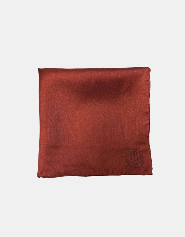 Henry Bucks - HENRY BUCKS Plain Crest Pocket Square BURGUNDY
