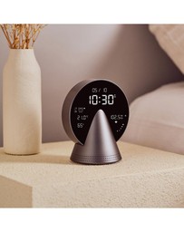 Lexon - Lexon Conic Radio Alarm Clock With Fm & Built-In Bluetooth Speaker - Grey