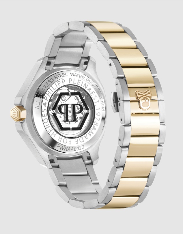 Philipp Plein - Skeleton Spectre 42mm Gold Case Silver Bracelet