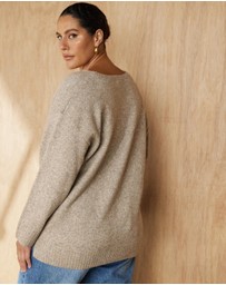 Atmos&Here Curvy - Teo V Neck Knit Jumper