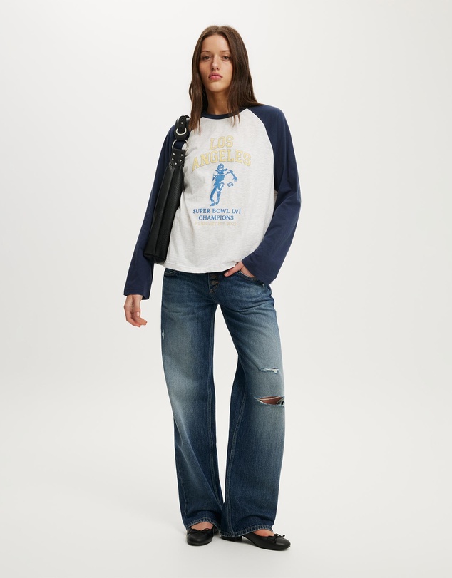 Cotton On - The Lcn Raglan Ls Graphic Tee