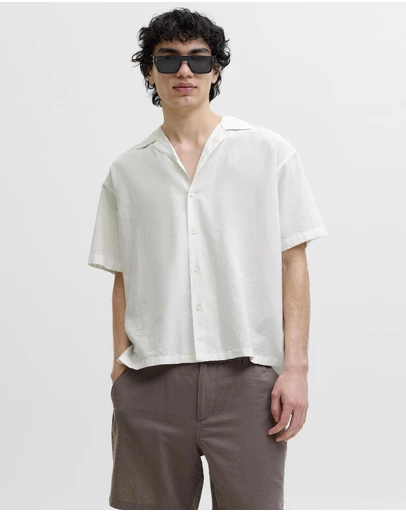Jack & Jones - JJEBreeze Linen Blend Resort Shirt SS SN