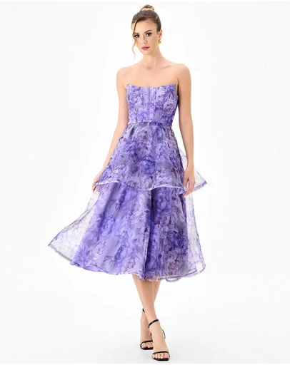 Bariano - Harlux Tiered Strapless Midi