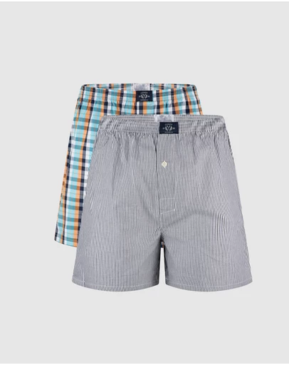 Coast Clothing - Mens Boxers 2 Pack - Multi Check